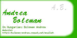 andrea boleman business card